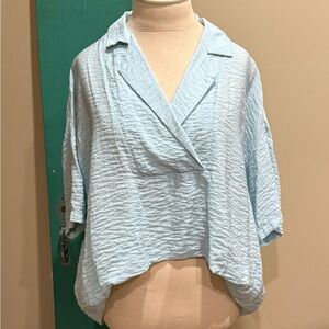 Anthropologie The Dylon Short-sleeved Wide-placket top